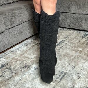 Black Fur Boots NIB
